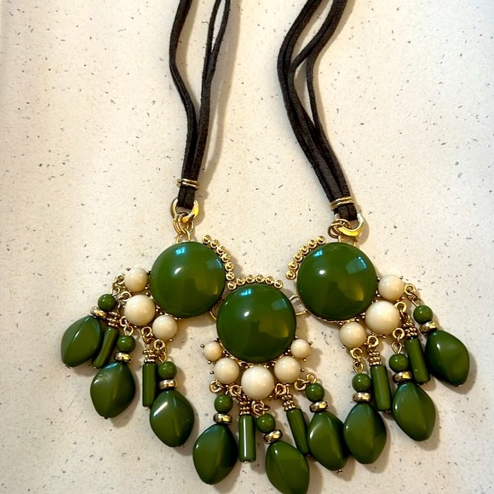 Tri Colored Statement Suede Necklace. - image 4